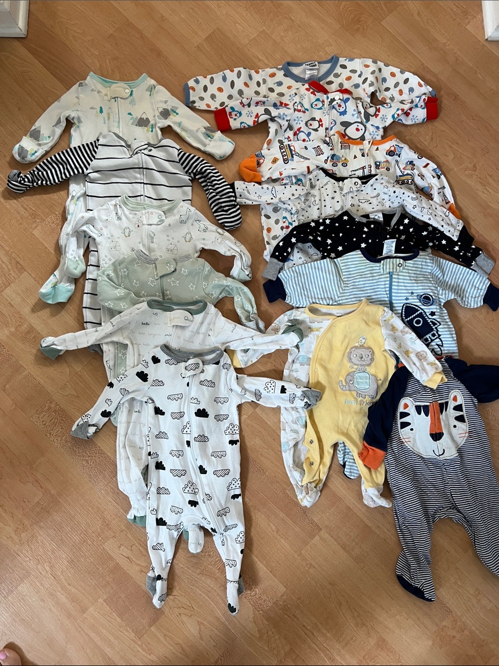 14 Cloud Island Gerber Wonder Nation Sleep N Play One-Piece Sleep Romper 0-3M